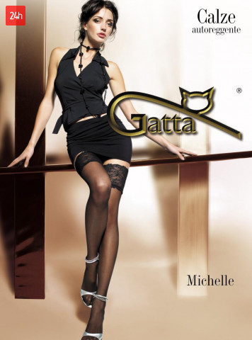 Gatta - Michelle 03 samonośne pończochy z szeroką koronką