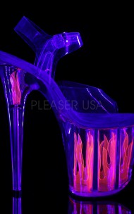 Pleaser - FLAMINGO-808FLM Sandałki świecące w UV
