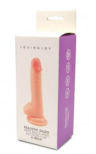 Loving Joy - Realistic Dildo with Balls and Suction Cup 6 inch